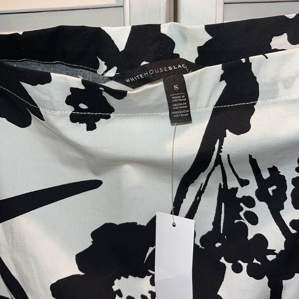 NWT White House Black Market black/white off shoulder top women’s size S - Picture 9 of 10